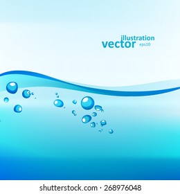 Abstract water background, vector wave illustration eps10