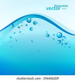 Abstract water background, vector wave illustration eps10