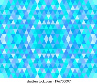 Abstract Water Blue Triangles Mosaic Pattern