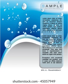 Abstract Water Bubbles Brochure Background With Transparency