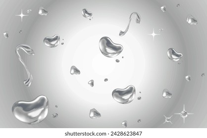 Abstract water bubbles spiraling upwards against a clear background. A fresh Memphis design for your business