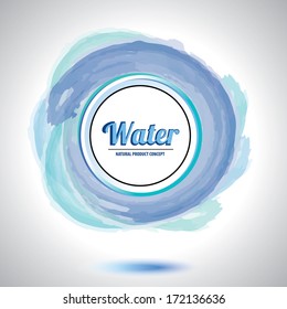 Abstract water circle element - Blue smudge whirlpool - Flat design - Web Banners - stock vector