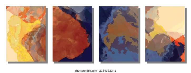 Abstract water color brush background. Set background. Vector design illustration.