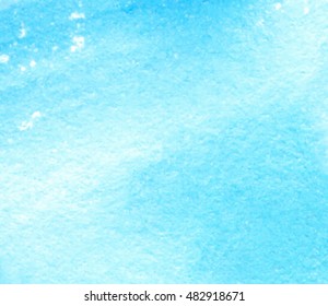 Abstract water color brush paint winter backdrop for blank, wallpaper. Blue watercolor hand drawn paper grain texture vector stylized card for web, text design