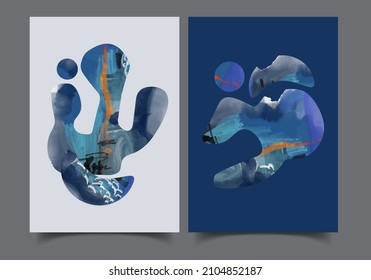 Abstract water color illustration for wall decoration