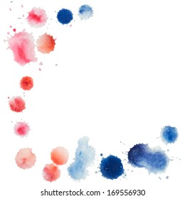 Abstract water color template hand paint on white background. Vector watercolor composition for scrapbook. Artistic illustration for your design.