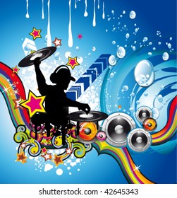 Abstract Water Discoteque Colorful Background