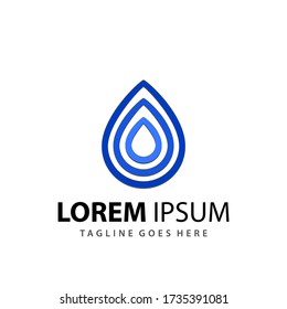 Abstract Water Drop Aqua Logo Design Template Vector Premium