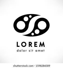 Abstract water drop black icon isolated on white background. Vector logo design template