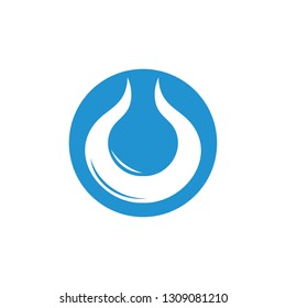 abstract water drop circle fresh symbol logo