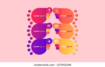 abstract water drop data infographic modern design style with markpoint graph think search gear target icons. vector illustration eps10