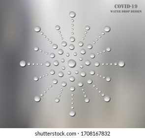 Abstract water drop design - Corona Covid-19 abstract Microbe Virus vector design in droplet form
