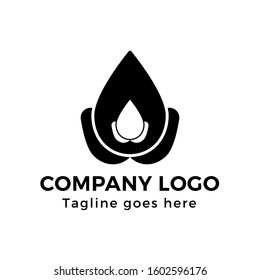 Abstract water drop icon logo isolated on white background. Vector illustration logo design template.