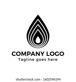 Abstract water drop icon logo isolated on white background. Vector illustration logo design template.