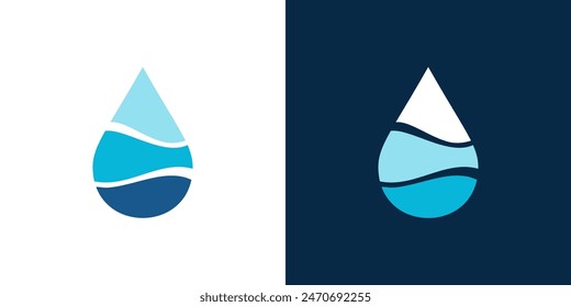 Icono de gota de agua Abstractas logo color azul puro naturaleza pura