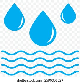 Abstract water drop icon logo pure blue color pure nature. Waters Splash, Blue water splash or drops isolated on cream background, rain splash, rain drop, water drop. Water drop icon. EPS 10.