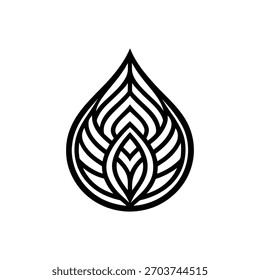 Abstract Water Drop and Leaf Logo Design Vector