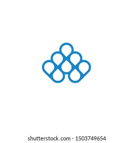Abstract water drop line logo template