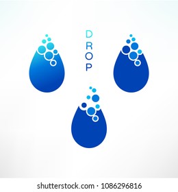 Abstract water drop logo for branding identity. Vector image