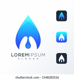 abstract water drop logo design ready to use