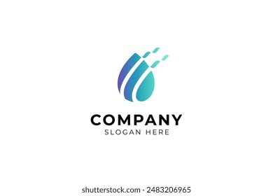 Abstract water drop logo design concept