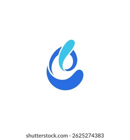 abstract water drop logo in flat design