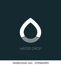 Abstract water drop logo icon vector template. Water drop Logo design vector linear infinite shape.