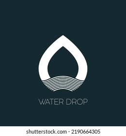 Abstract water drop logo icon vector template. Water drop Logo design vector linear infinite shape.