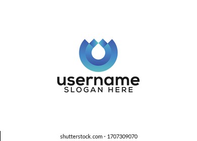 abstract water drop logo vector concept with modern, simple, elegant and awesome gradient color on white background