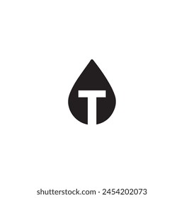 Abstract Water Drop Premium Letter T Logo Design