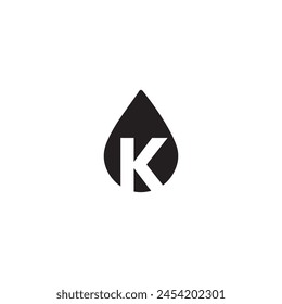 Abstract Water Drop Premium Letter K Logo Design