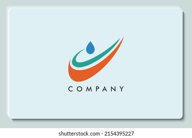 Abstract water drop with river Swoosh Icon Vector Logo Template Illustration Design