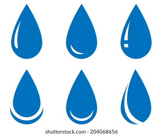 abstract water drop set on white background