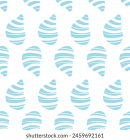 Abstract water drop shapes seamless pattern. Organic liquid elements endless background. Vector hand drawn flat illustration.