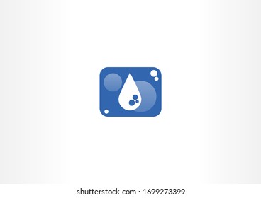 plantilla de logotipo del símbolo del vector de caída de agua abstracta