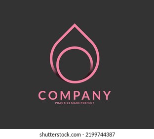 abstract water drop vector template Linear .Infinite Aqua droplet Logotype idea