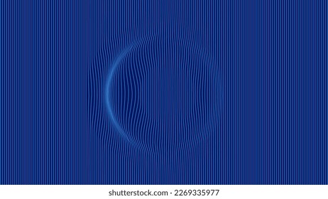 Abstract Water Drop Wave Lines Art Pattern Background. Displacement Map Texture. Ripple Lines Vector Illustration. Optical Illusion. Metaverse Virtual Reality Water Ripple Effect.