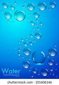 Abstract water drops background  and  space for your text. can be use as flyer, banner or poster for save water concept and other purpose. EPS 10.