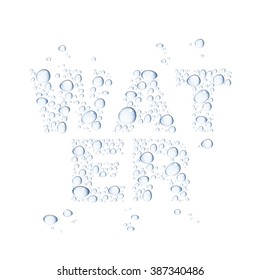 Abstract water drops, isolated on white