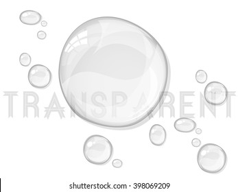 Abstract water drops, isolated on white