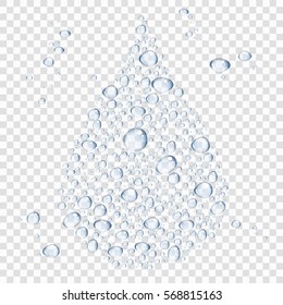Abstract water drops, isolated on white