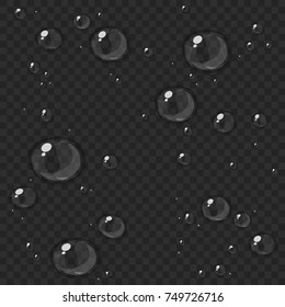 Abstract water drops, isolated on black