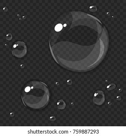 Abstract water drops, isolated on white