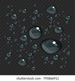 Abstract water drops, isolated on black
