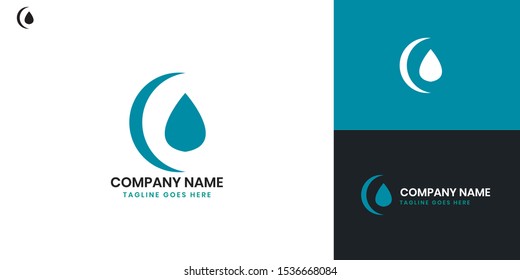 Abstract Water Drops logo - All elements on this template are editable with vector software.