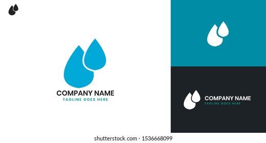 Abstract Water Drops logo - All elements on this template are editable with vector software.