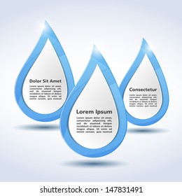 Abstract water drops with place for text, vector eps10 illustration