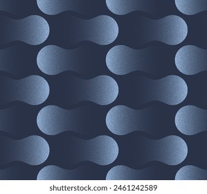 Abstract Water Drops Seamless Pattern Trend Vector Blue Harmony Background. Halftone Art Illustration for Textile Print. Repetitive Graphic Dynamic Movement Abstraction for Wallpaper. Dot Work Texture