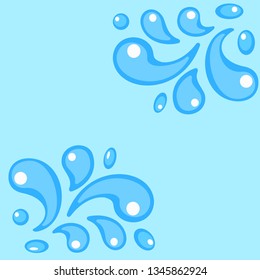 abstract water drops splashing from corner to center