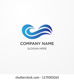 abstract water flow logo template use for business brand or identity